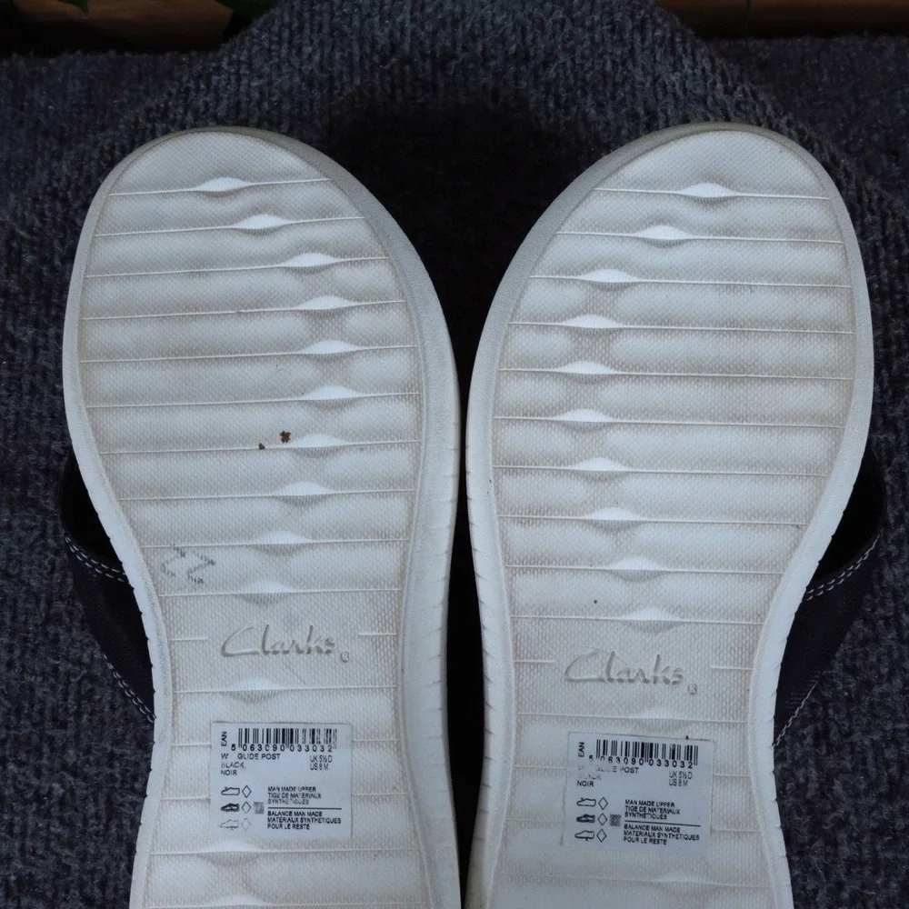 Clarks Cloudsteppers Glide Post Womens Flip Flop Sandal Size 8 Walking Black
